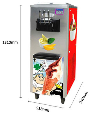 Hot Sale Stainless Steel Frozen Yogurt Machine One Key Intelligent Upgrade Soft Ice Cream Machine