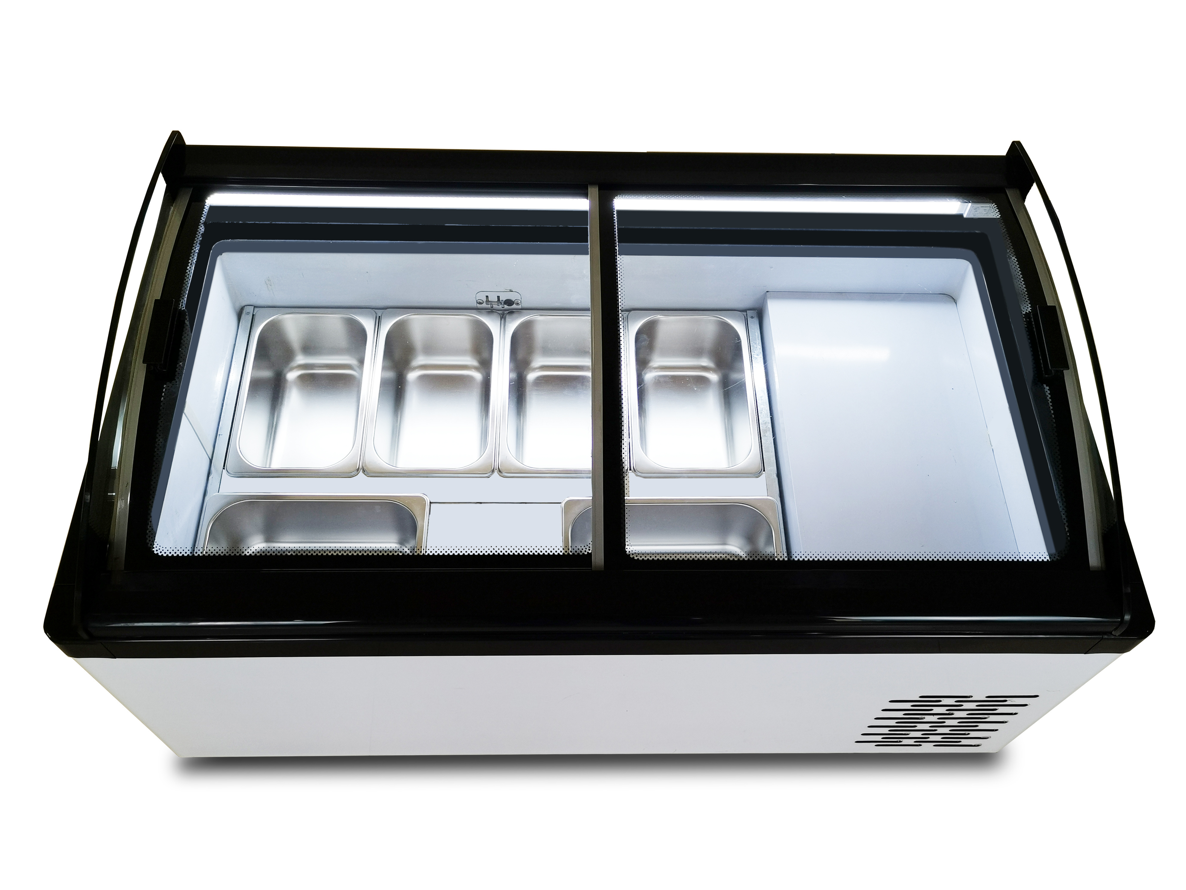 Table Top Glass Door Commercial Mini Ice Cream Showcase Refrigerated Display Freezer Gelato Ice Cream Display Freezer