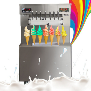 CE Rohs 7 Flavors Ice Cream Machine/Commercial Soft Frozen Yogurt Mix Ice Cream Maker /7 in 1 Ice Cream Machine