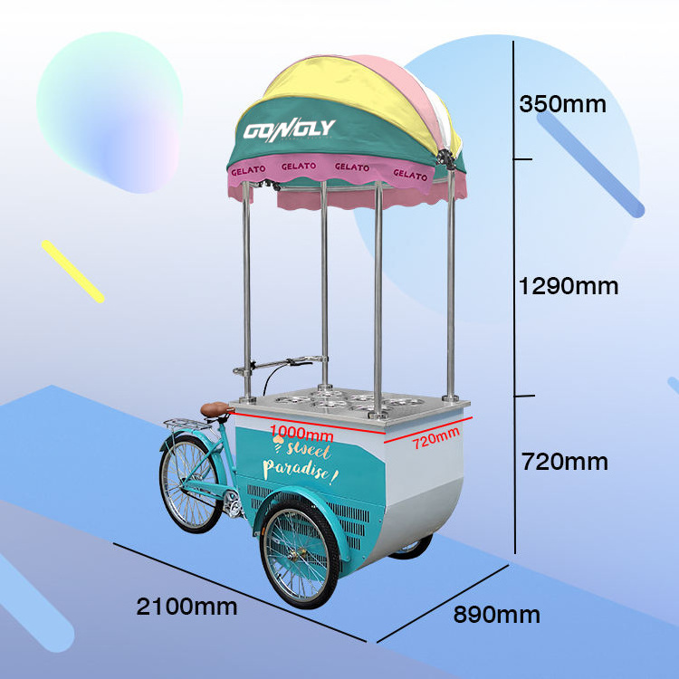 Competitive Price Professional Production Easy To Operate Ice Cream Electric Cart Food Bike