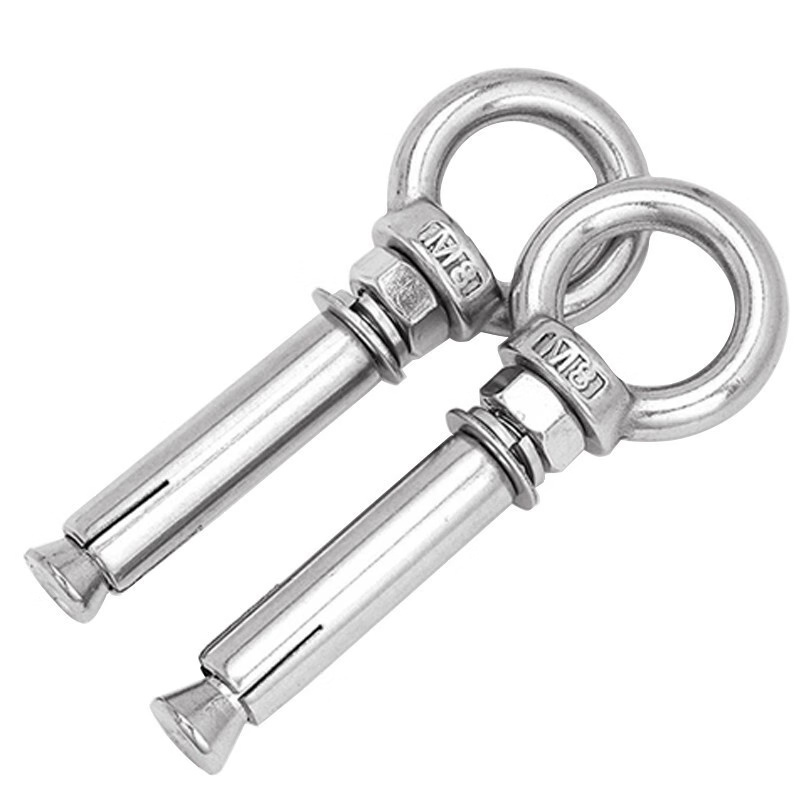 HYSTIC 304 Stainless Steel Eye Hook Expansion Anchor Sleeve Anchor Bolt Lifting Ring Expansion Screw Hook Pull Bolt Screws