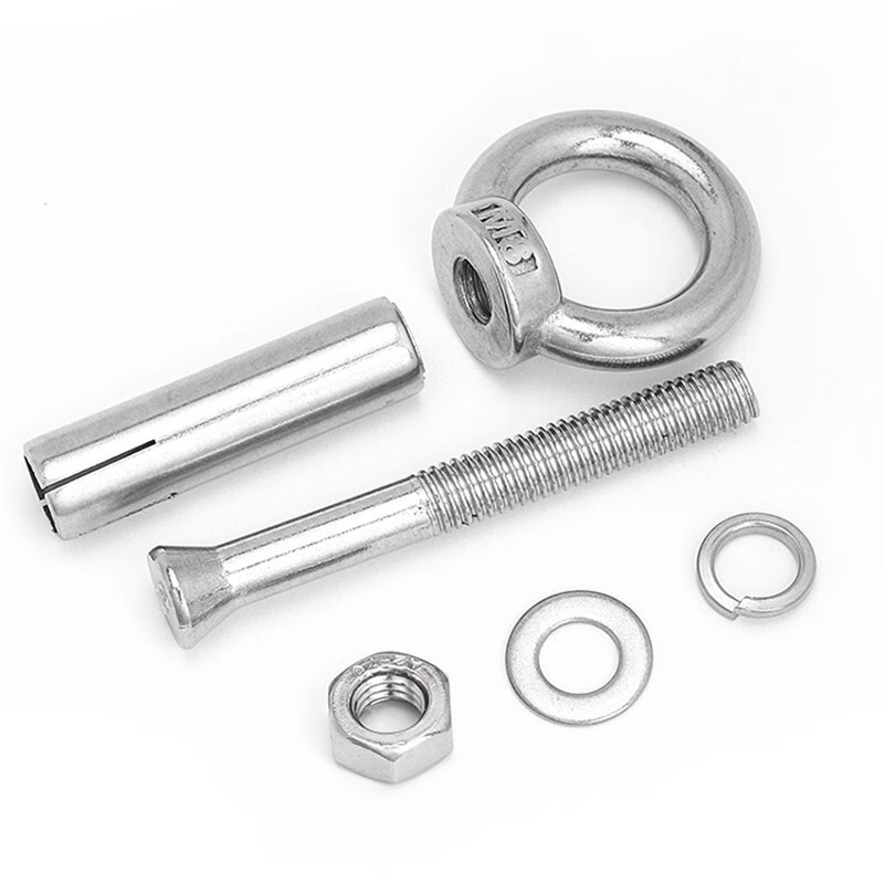 HYSTIC 304 Stainless Steel Eye Hook Expansion Anchor Sleeve Anchor Bolt Lifting Ring Expansion Screw Hook Pull Bolt Screws