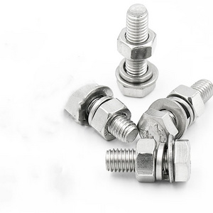 HYSTIC High Quality Four-Piece Combination 304 Stainless Steel Wheel Bolt Hexagonal Outer Screws Whole Teeth High-Strength Bolts