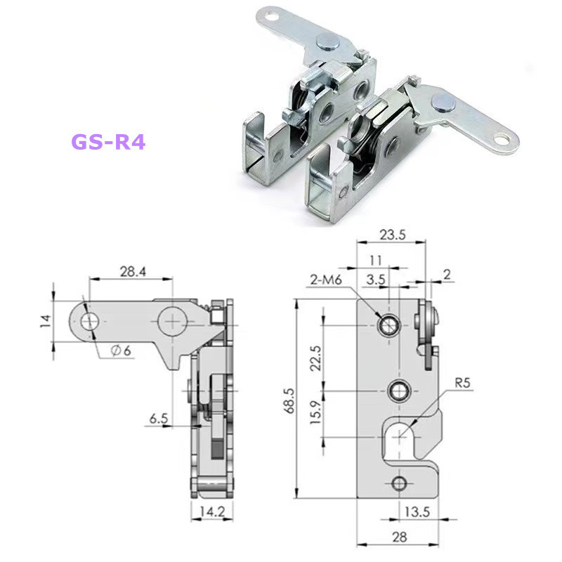 Automotive Rotary Manual Bear Claw Latch Rotary Latches Door Panel Metal Concealed Rotary  Slam Lock Latch