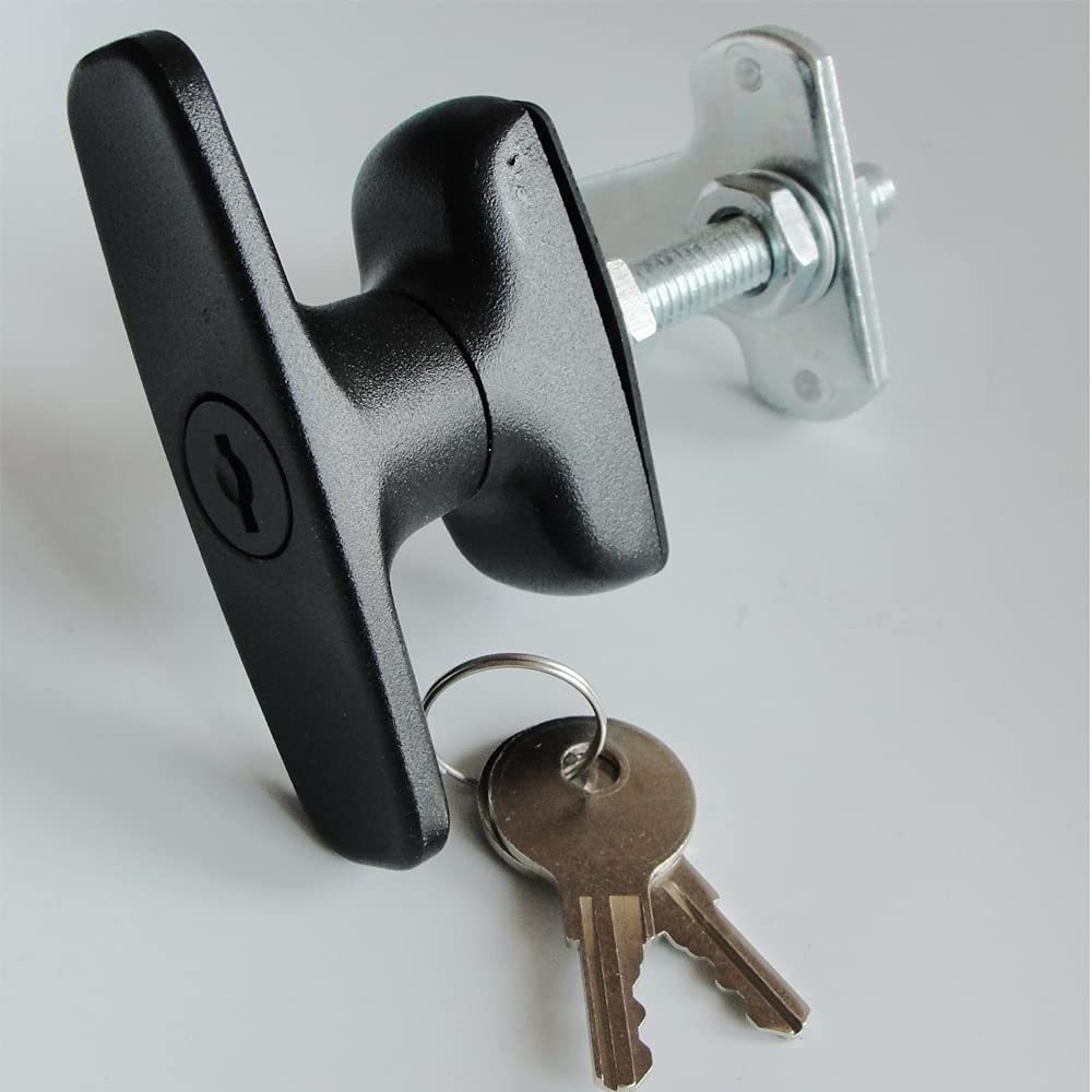 T-Handle Lock Latch Shed Door kit for Truck Cabinet Garage Door Lock Camper Shell Locks and Keys