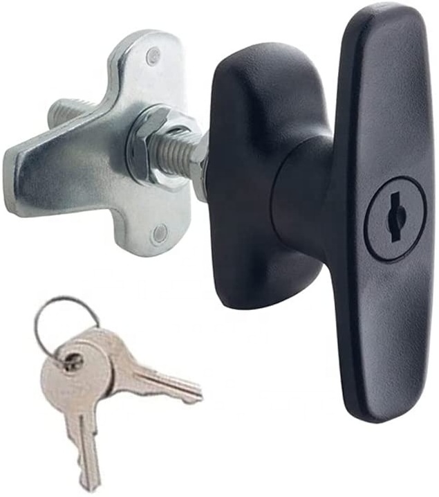 T-Handle Lock Latch Shed Door kit for Truck Cabinet Garage Door Lock Camper Shell Locks and Keys