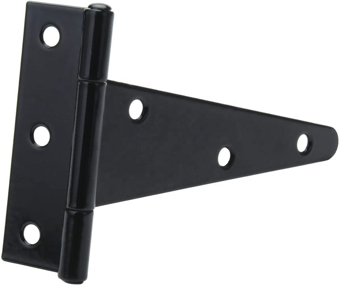 T-Strap Barn Door Hinges Shed Door Heavy Duty Hinges Gate Strap Hinges Black Wrought Hardware Iron Rustproof