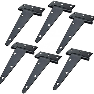 T-Strap Barn Door Hinges Shed Door Heavy Duty Hinges Gate Strap Hinges Black Wrought Hardware Iron Rustproof