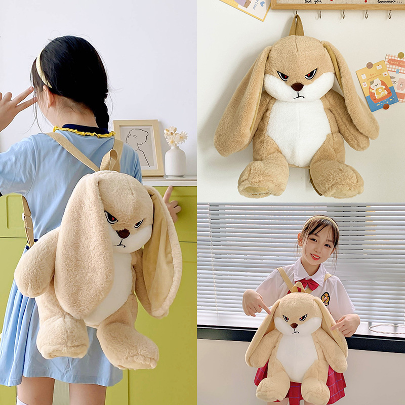 Hot Selling Kids Stuffed Animal Toy Backpacks Winter Fluffy Bunny Bags Outdoor Travel School Cartoon Backpack For Children