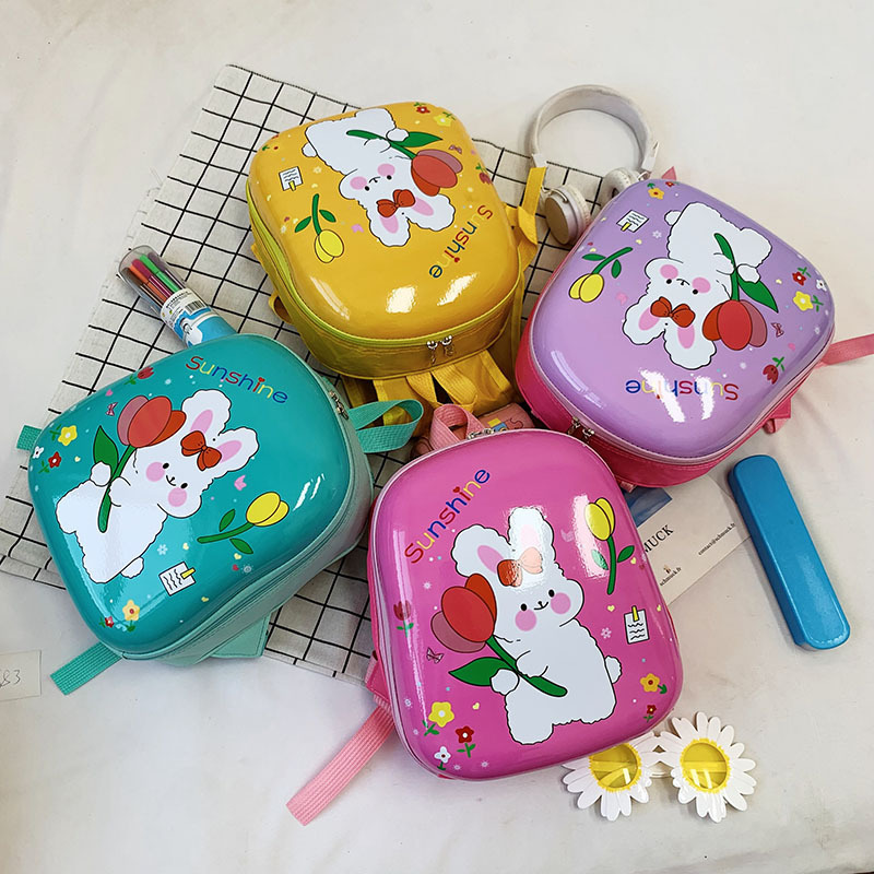 New Design 3d Eggshell Bag Cute Rabbit Print Kid Bag Waterproof Scratch Resistant School Bag