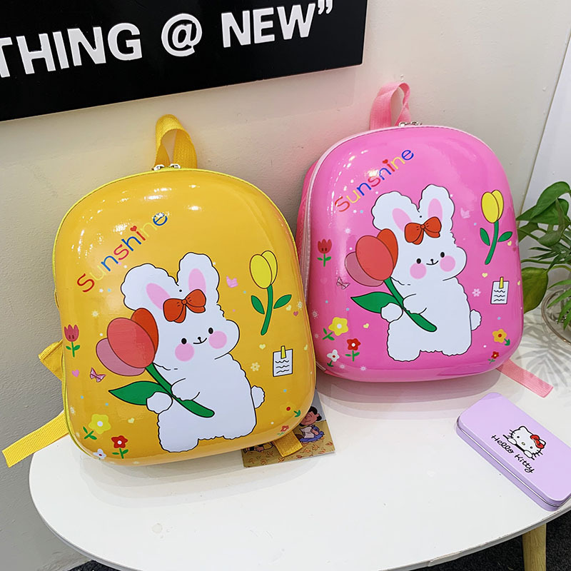 New Design 3d Eggshell Bag Cute Rabbit Print Kid Bag Waterproof Scratch Resistant School Bag