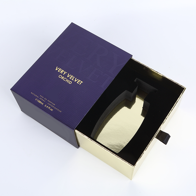 Manufacturer Custom logo color Foam Insert Rigid Paper Drawer box Essential Oil Bottle cardboard gift Packaging Perfume Box