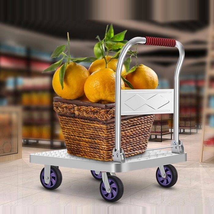 Market cart Hand cart foldable stainless steel platform trolley foldable cart