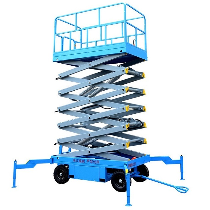 Custom 300kg 500kg 1000kg electric scissor lift table non slip rubber tire platform lifts for sale