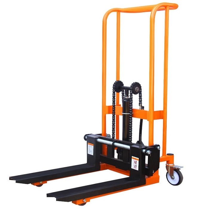 Factory hot sale thickened steel frame stacker lifter machine 200kg 400kg mini pallet stacker