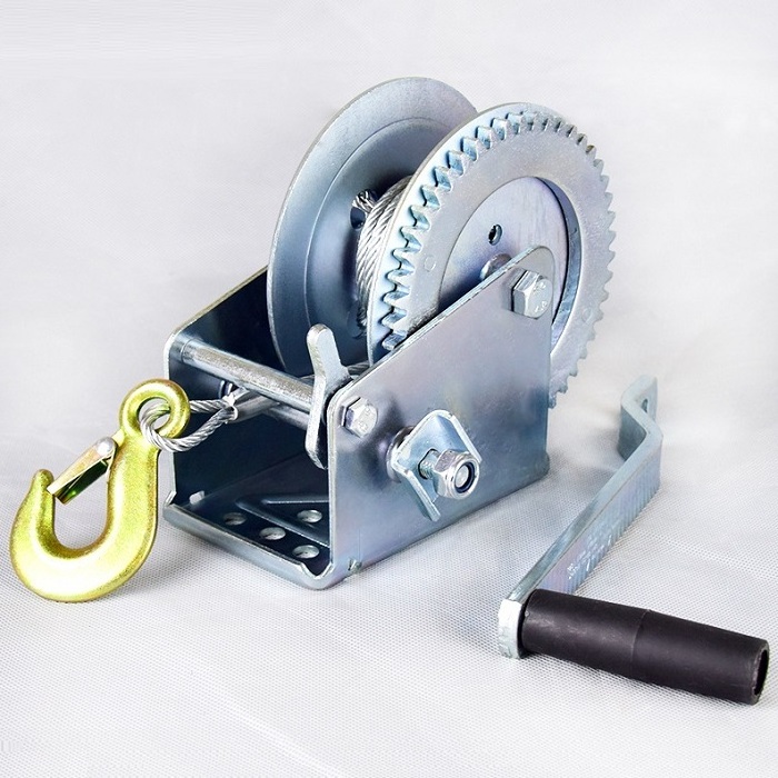 Hot sale self locking pulling hand winch quenching gear 820kg 1200kg hand anchor winch