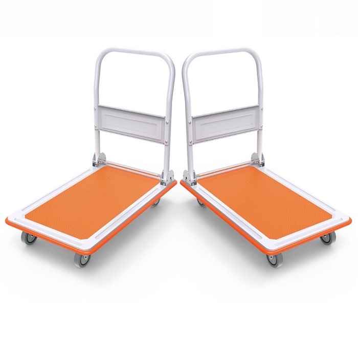 hand push hand trolley cart hand platform cart trolley 200kg 400kg steel  flat cart transport