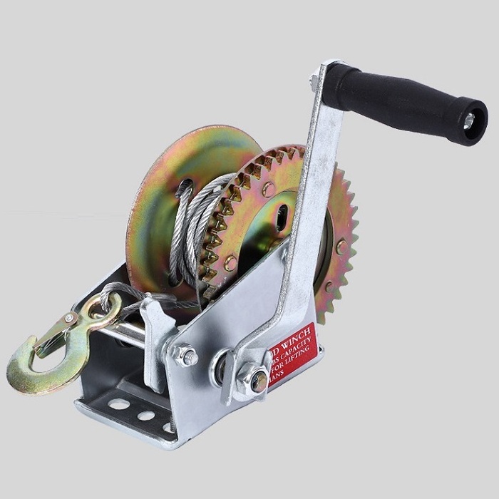 Hot sale self locking pulling hand winch quenching gear 820kg 1200kg hand anchor winch