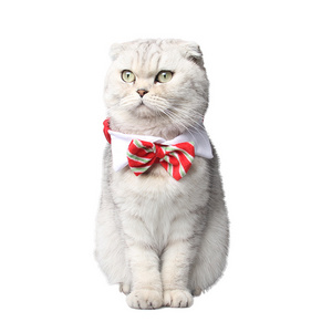 Christmas Pet Supplies For Dogs Puppy Cats Plush Striped Bow Ties Necktie Pet Neck Collar