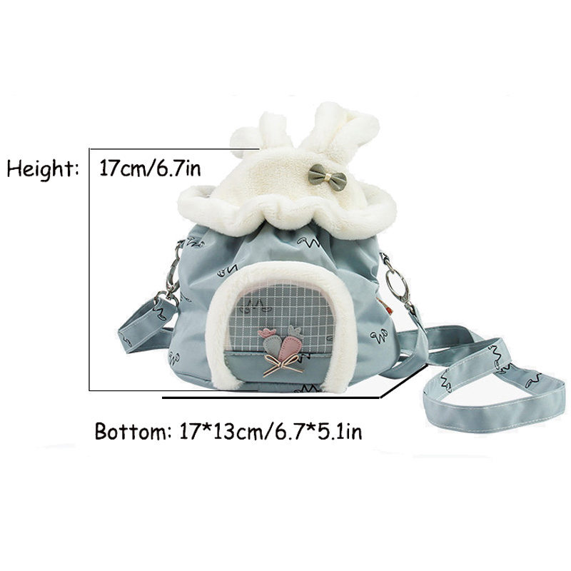 Cute Outdoor Warm Hamster Guinea Pig Rabbit Carrier Bag Rat Rodent Breathable Portable Travel Bag