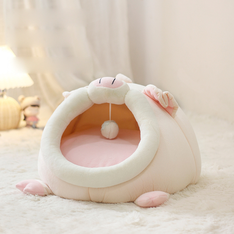 New Style Winter Warm Indoor Round Pet Sleeping Nest Cave Kitten Puppy Basket Cat Dog Bed