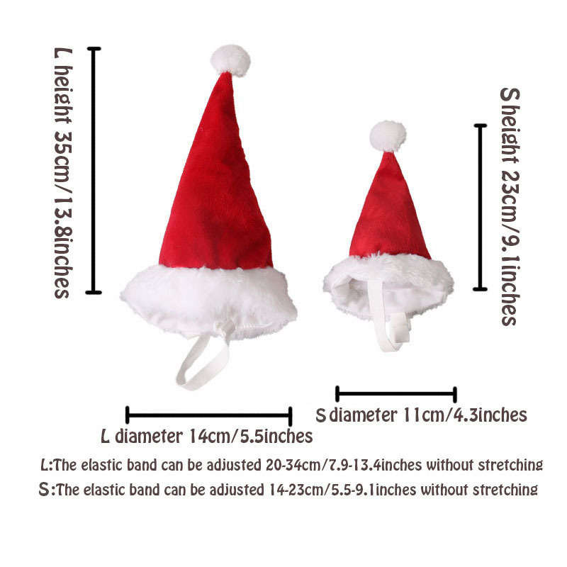 Factory Direct Sale Pet Supplies Pet Hat Soft Dog Cat Christmas Accessories Santa Hat