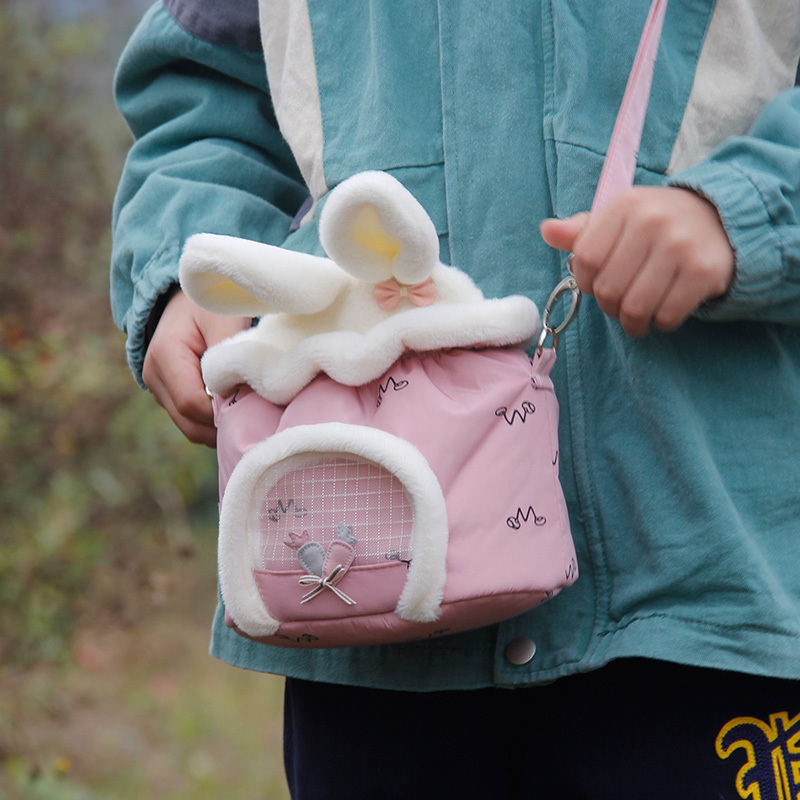 Cute Outdoor Warm Hamster Guinea Pig Rabbit Carrier Bag Rat Rodent Breathable Portable Travel Bag