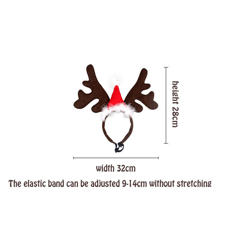 Wholesale Christmas Decor Antlers Head Hoop Puppy Hat Pet Accessories For Cat Dog