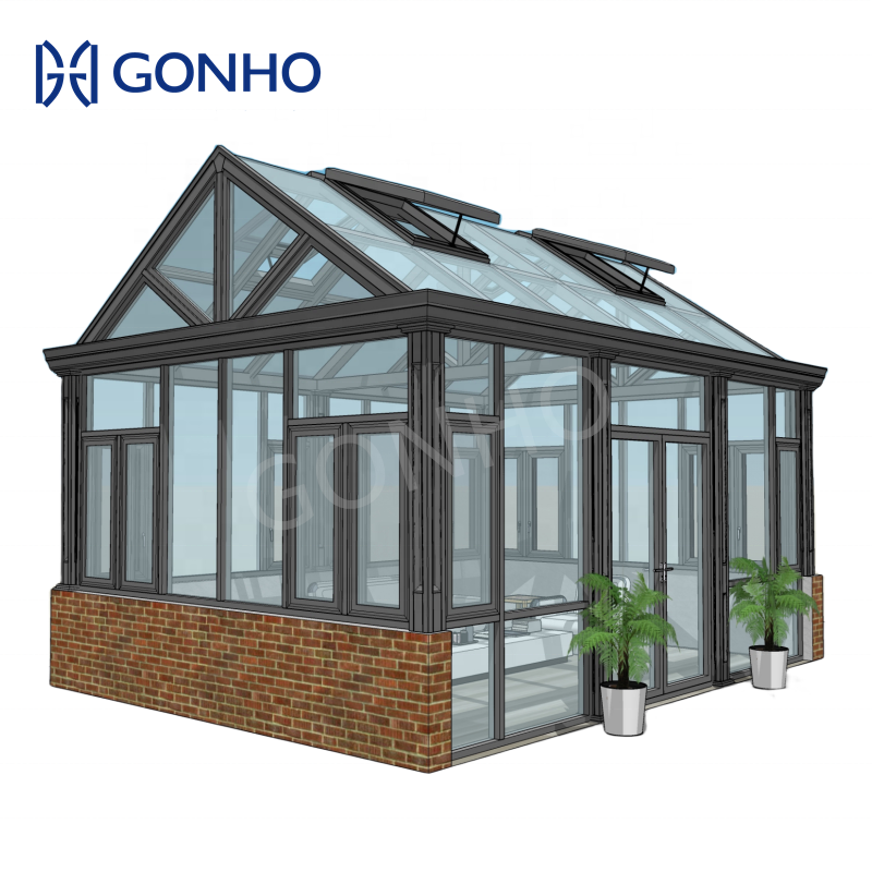 GONHO Wholesale Price Modern Style Backyard Pergola Screen Enclosure India Used Spherical Sun Room Glass House Outdoor Sunrooms