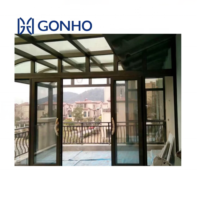 Gonho wholesale direct sales acrylic straight eave glass sunroom roof panels kit hot dipped galvanized aluminium sun room