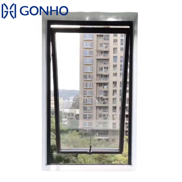 GONHO Free design gas strut double steel folding awning window australia standard crank handle  hung window