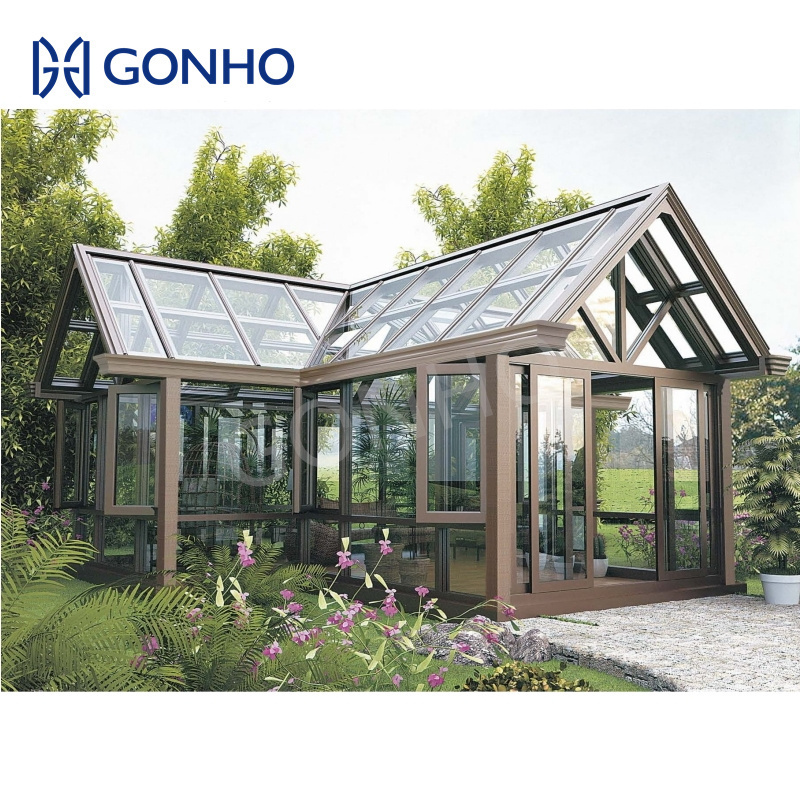 GONHO Eco Friendly Saving Electricity Aluminum Double Tempered Glass Portable Sun Room B Glass Panels House Outdoor Sunrooms