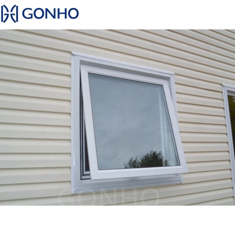 GONHO As2047 Hurricane Impact  Internal Blinds Open Out Single Panel Bathroom Small Black Aluminum Glass Casement Awing Window