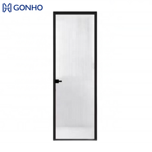 GONHO ultra slim frame 10 years warranty aluminium fiber sliding door panels ceiling mount rail swing door