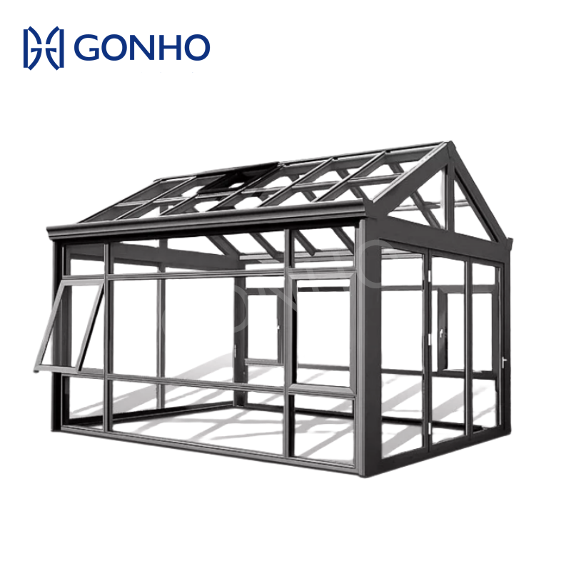 GONHO Eco Friendly Saving Electricity Aluminum Double Tempered Glass Portable Sun Room B Glass Panels House Outdoor Sunrooms