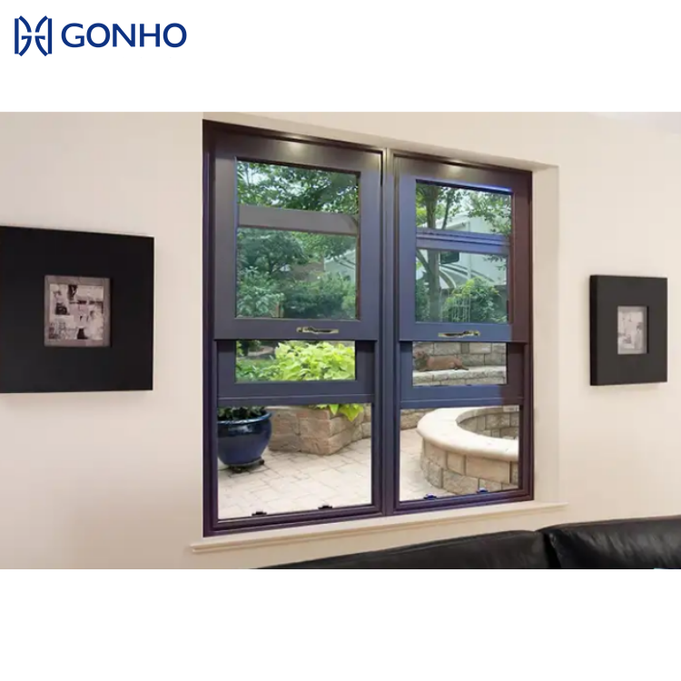 GONHO High Quality Aluminum Double-hung Windows Vertical Up Down Sliding Windows Grill Design Customization Window