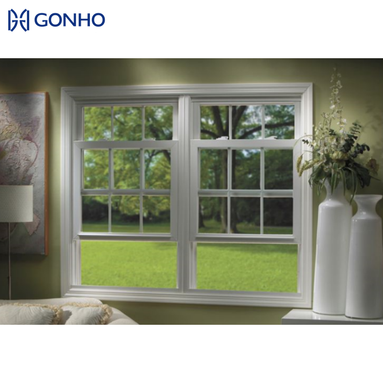 GONHO High Quality Aluminum Double-hung Windows Vertical Up Down Sliding Windows Grill Design Customization Window