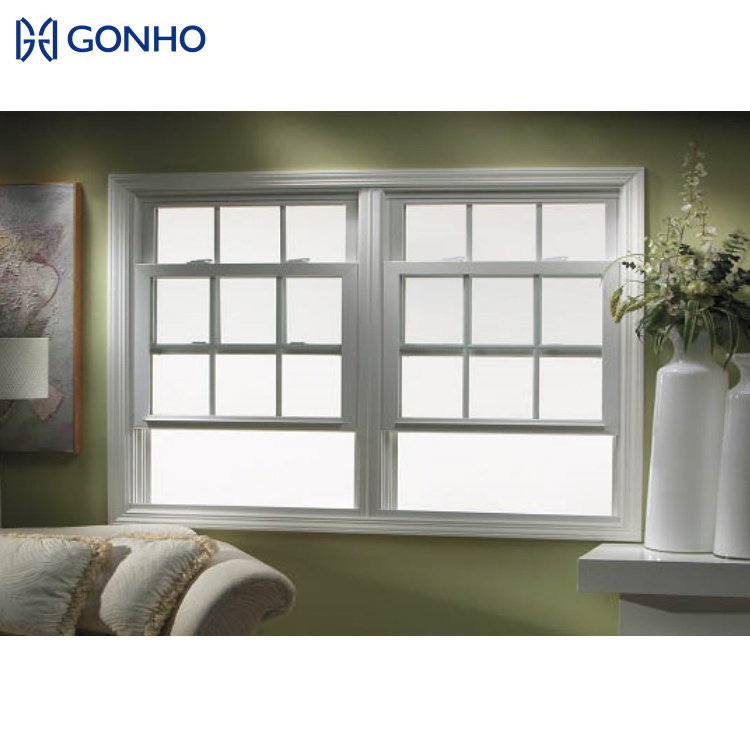 GONHO High Quality Aluminum Double-hung Windows Vertical Up Down Sliding Windows Grill Design Customization Window