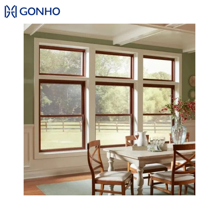 GONHO High Quality Aluminum Double-hung Windows Vertical Up Down Sliding Windows Grill Design Customization Window