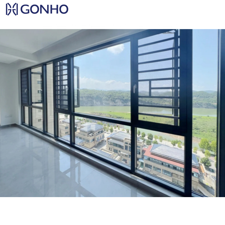 GONHO Simple Design Fenetre Aluminum Glass Casement Windows Balcony Aluminum Casement Window