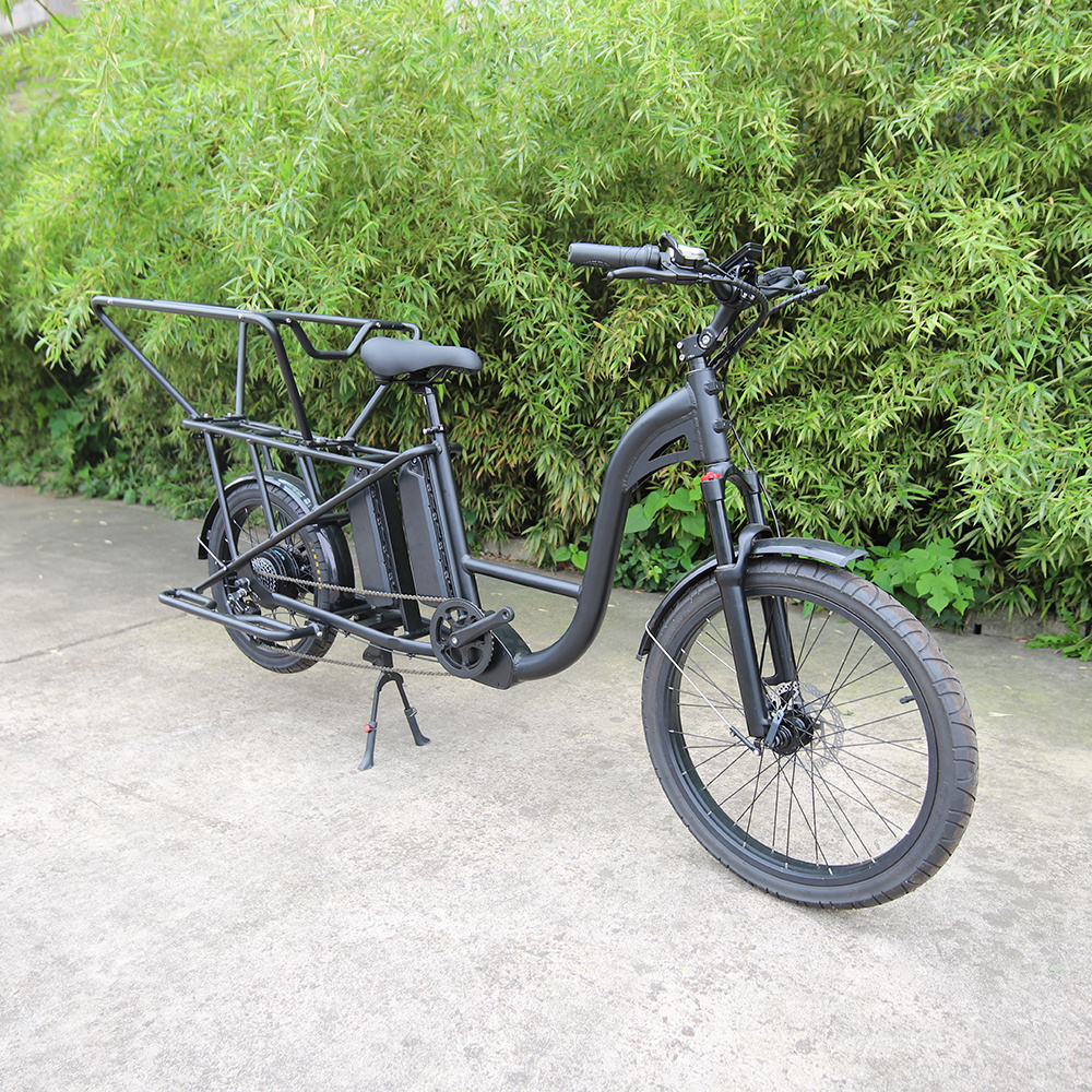 Long Range Dual Battery 48V 500W Cargo Bike Electric Ebike E-Cargo Family E Bicycle With Luggage Carrier Child Guardrail