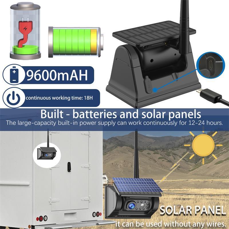 solar car camera wifi magnetic battery camera work with smartphone app DIY installation for Rvs pickups trucks