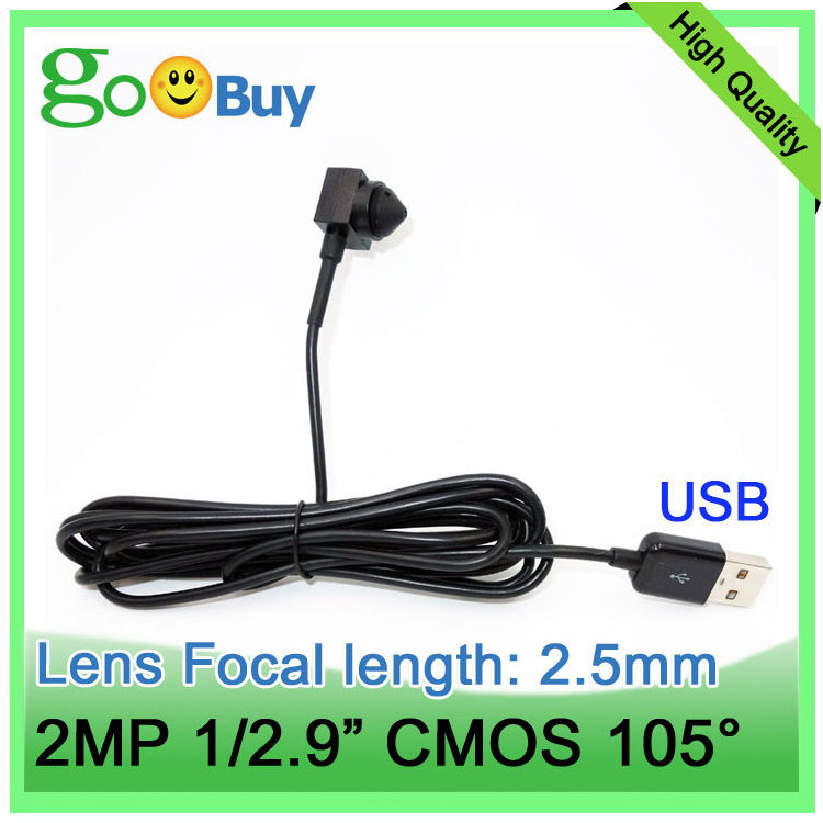 2MP pinhole camera with 2.5mm EFL wide angle 105 degree lens 1/2.9