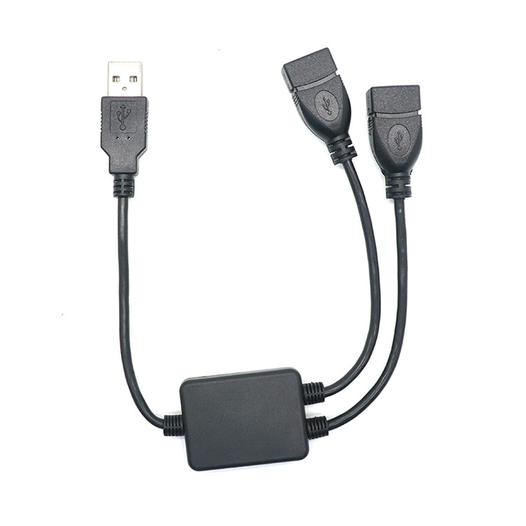 USB A Male To Double Female 2 Ports USB Hub Switch Cable charging data transmission expansion hard disk cable