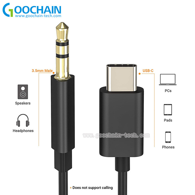 USB C USB-C Audio Cable USB Type C male to 3.5mm Jack male Car AUX Audio Adapter  Cable