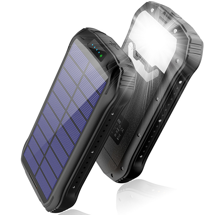 New Style 20000Mah Power Bank Qi Wireless Solar Panels Powerbank  Outdoor Emergency Waterproof Power Bank