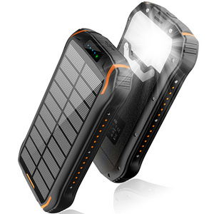 New Style 20000Mah Power Bank Qi Wireless Solar Panels Powerbank  Outdoor Emergency Waterproof Power Bank