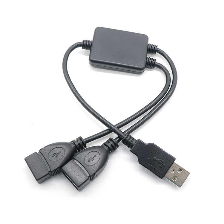 USB A Male To Double Female 2 Ports USB Hub Switch Cable charging data transmission expansion hard disk cable