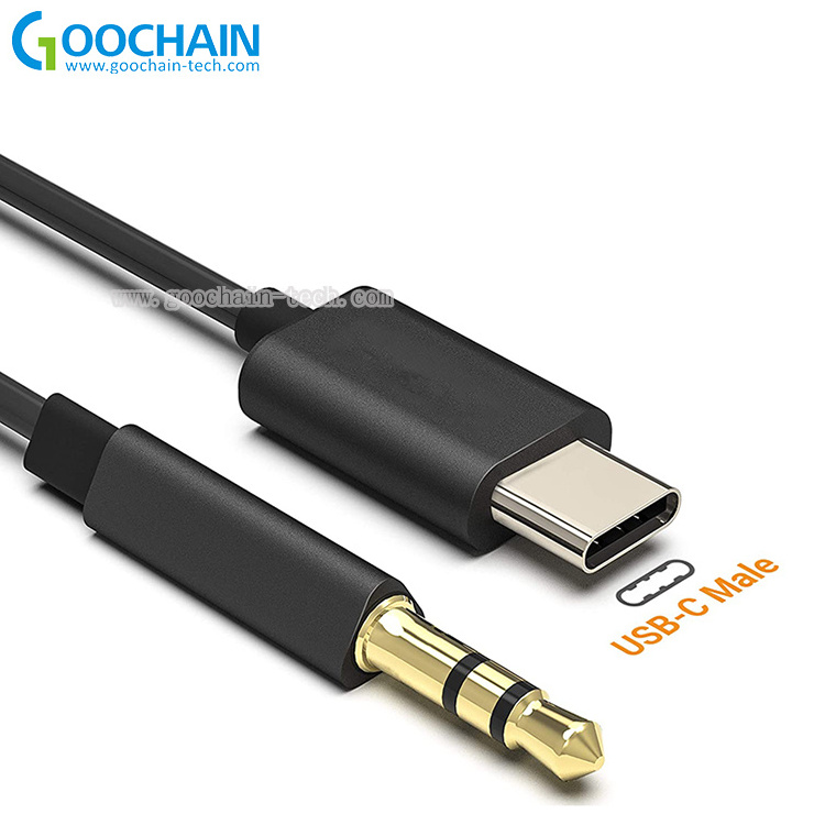 USB C USB-C Audio Cable USB Type C male to 3.5mm Jack male Car AUX Audio Adapter  Cable