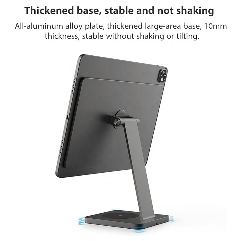 Aluminum Alloy Tablet Stand Rotatable Adjustable Magnetic charging docking Stand For Ipad